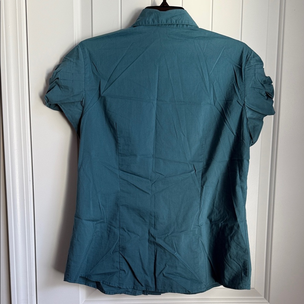 Worthington Turquoise Button-Up Blouse - Picture 5 of 7